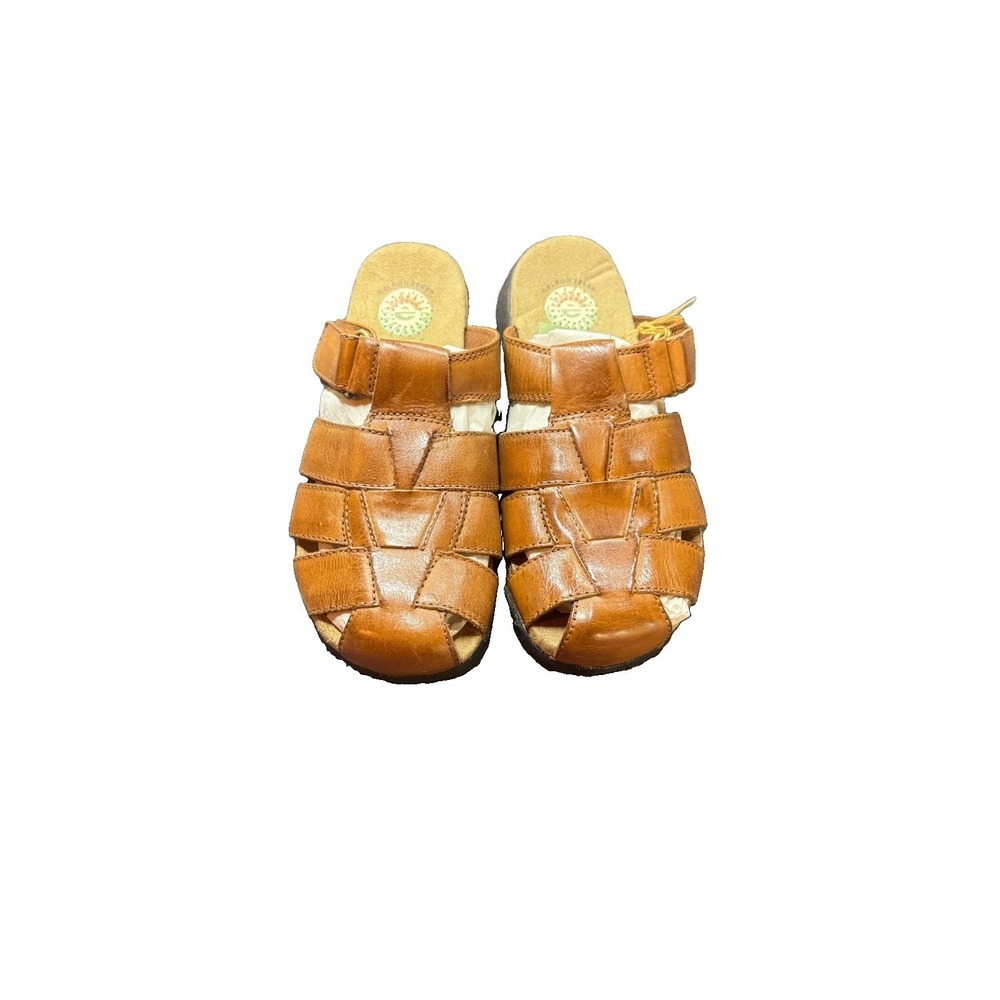 Women's Earth Shoe Colorado Leather Sandals Light Brown Size 5.5